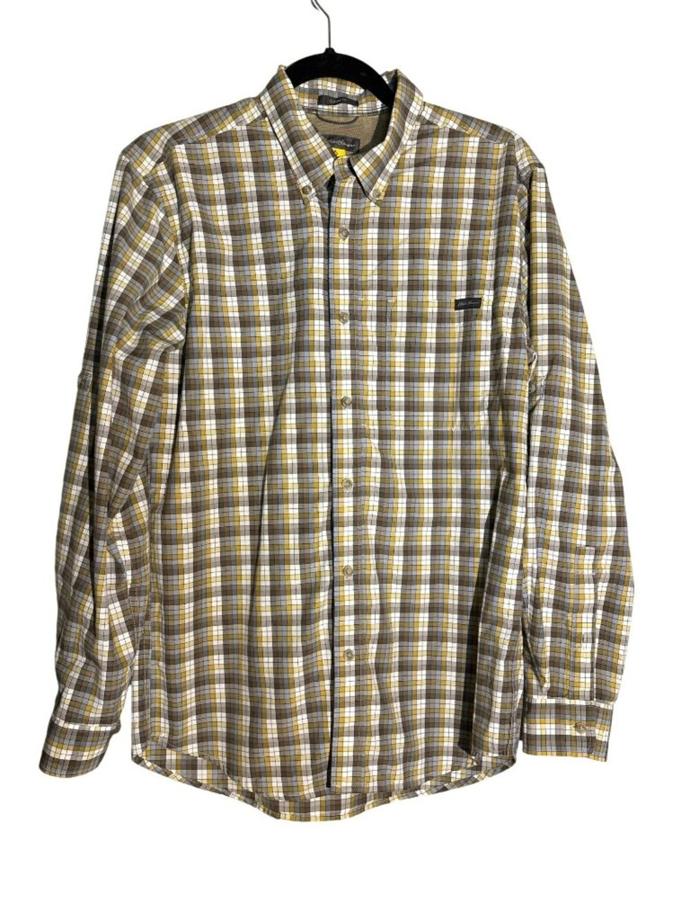 Eddie Bauer Men's Plaid Long Sleeve Shirt Classic Fit Button Front Size S